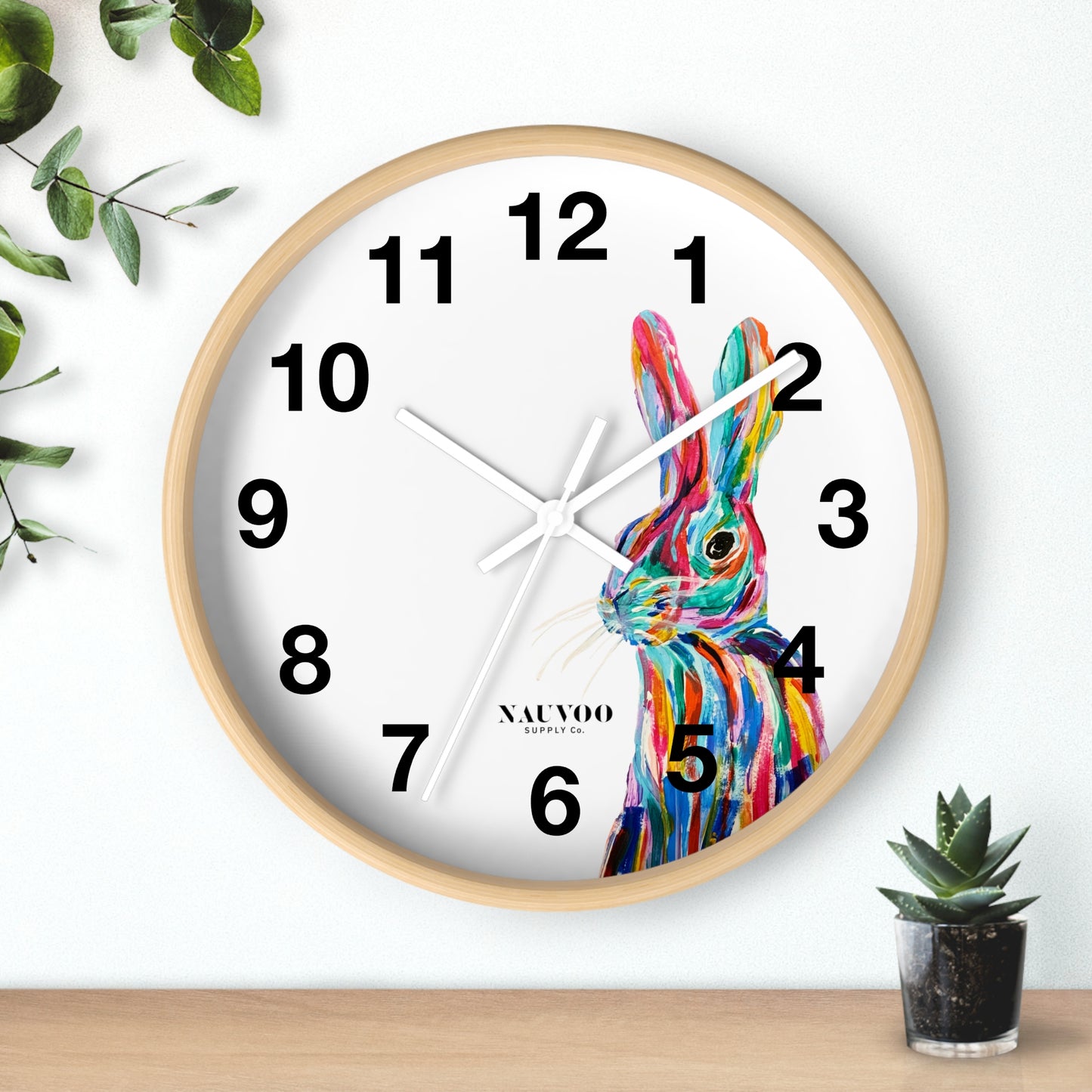 Modern Clock – Pop Color Painted Rabbit Wall clock