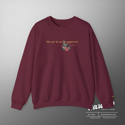 LDS Hymn “His Eye is on the Sparrow” Crew-neck Sweatshirt
