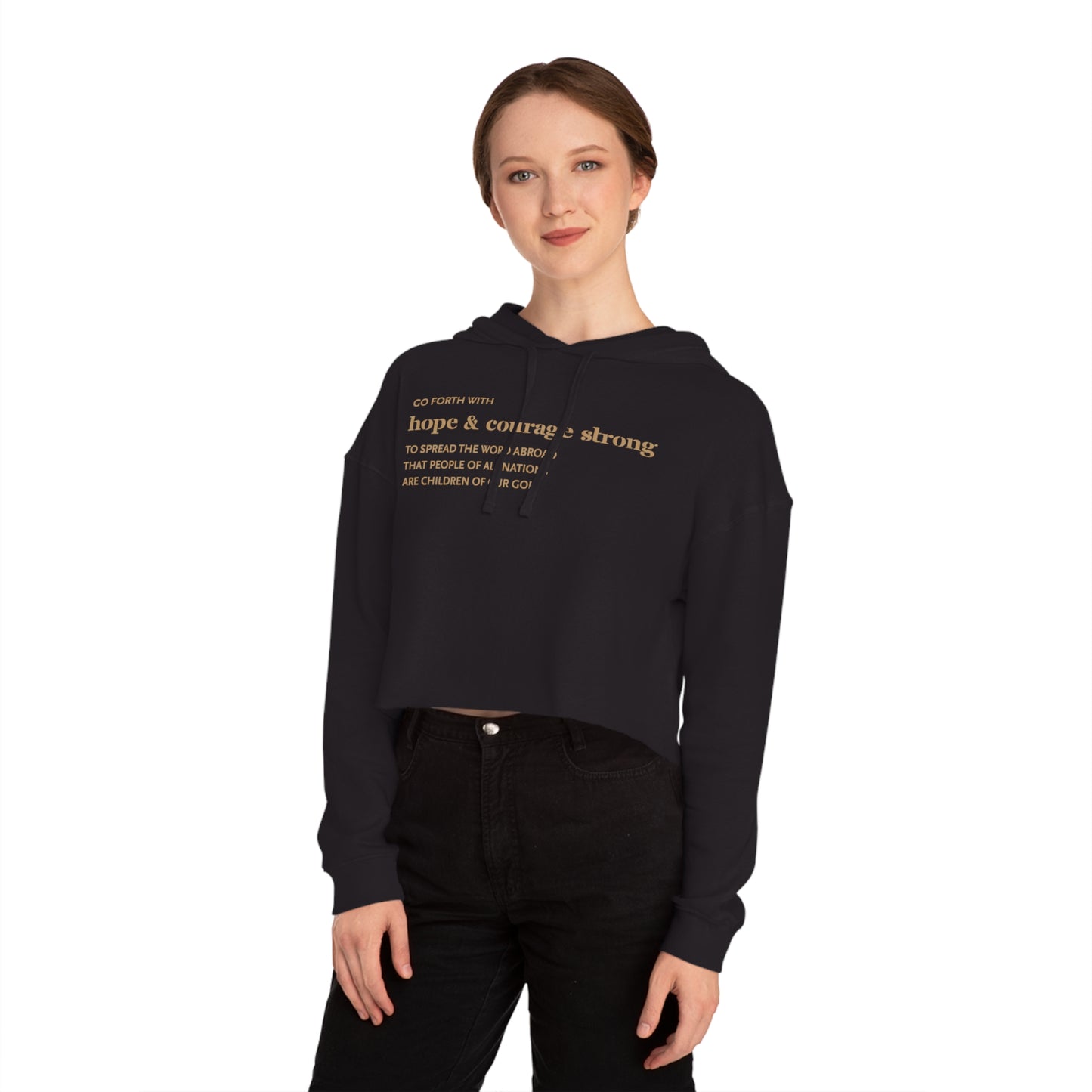 Hope & Courage Cropped Hoodie — Inspirational Women’s Cropped Hooded Sweatshirt