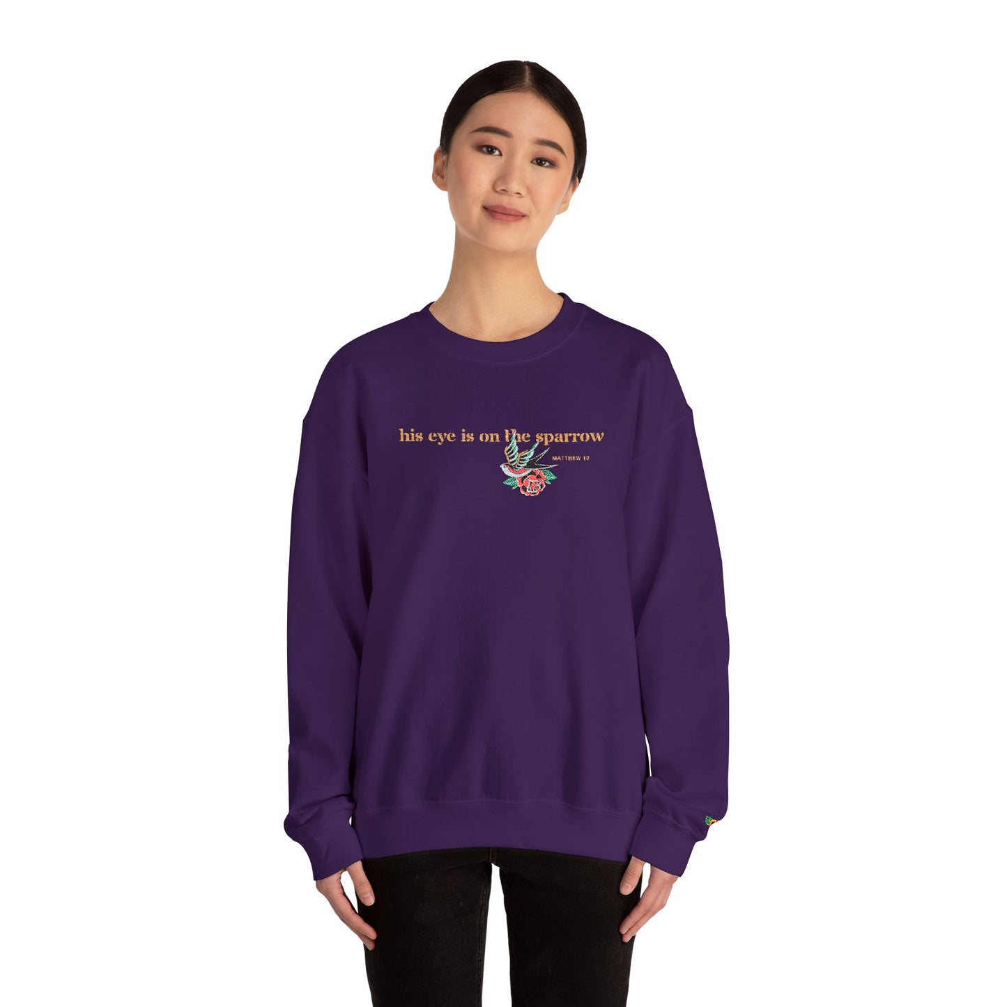 LDS Hymn “His Eye is on the Sparrow” Crew-neck Sweatshirt