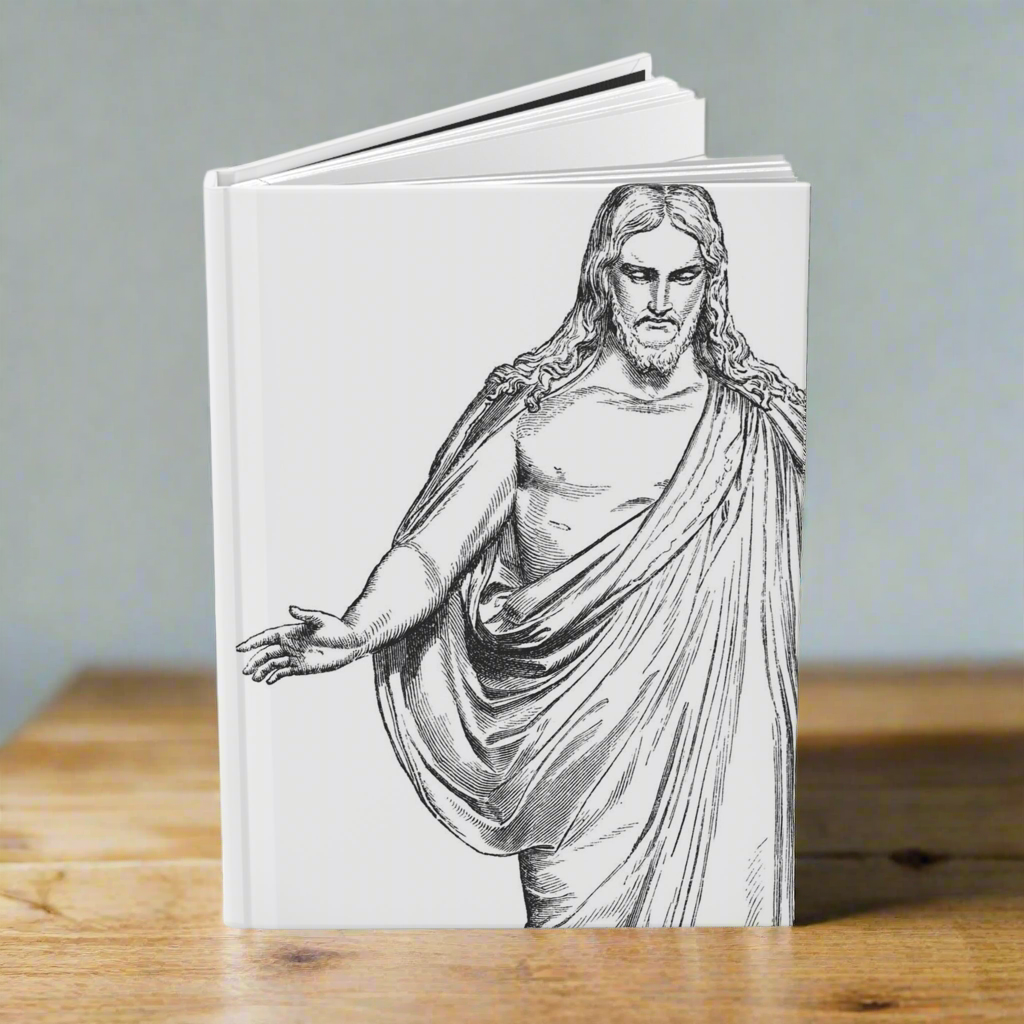 Journal With Christ - Christus Etching by Thorvaldsen Hardcover Blank Notebook