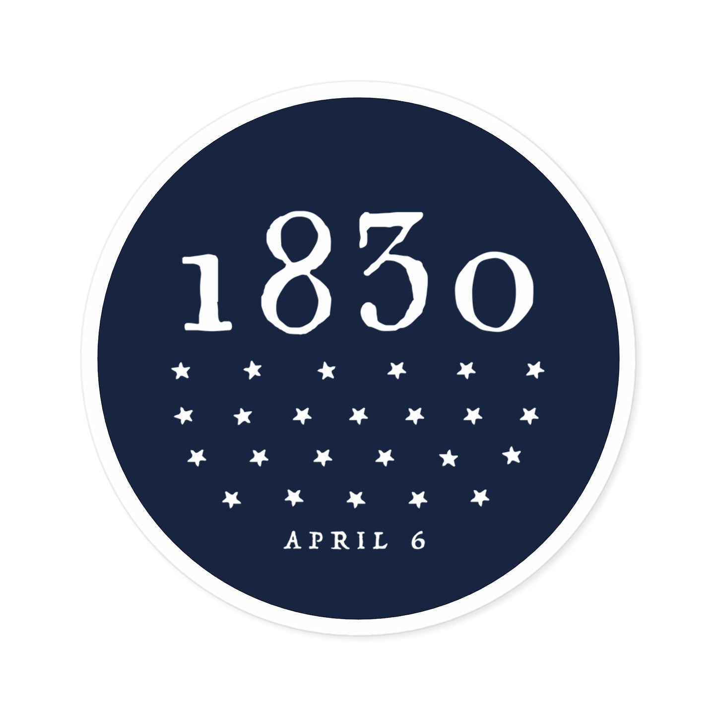 1830 Sticker - Round Indoor/Outdoor automobile decal