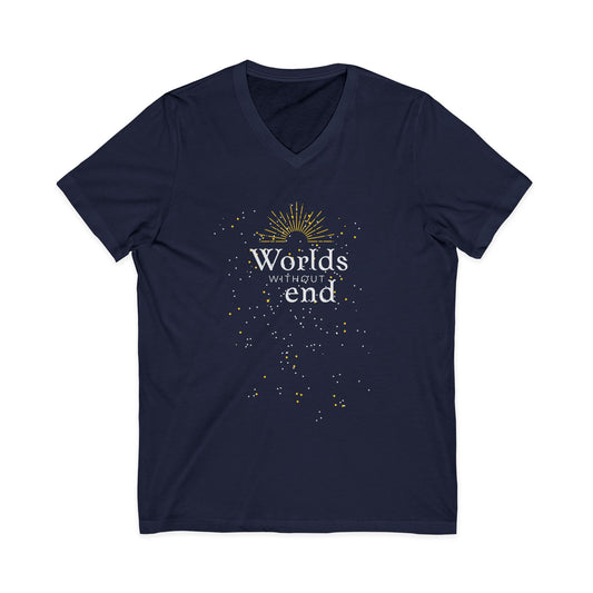 LDS Gift for Women - Worlds Without End V-Neck T-shirt