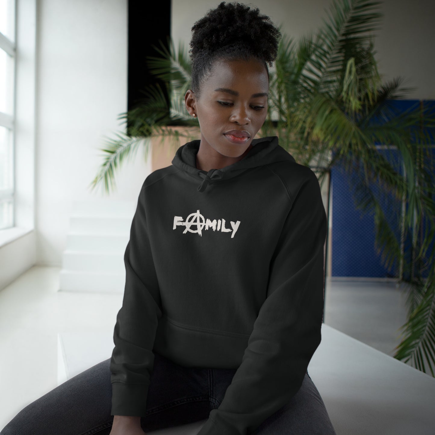 Family: It's about anarchy - unisex cotton hooded sweatshirt