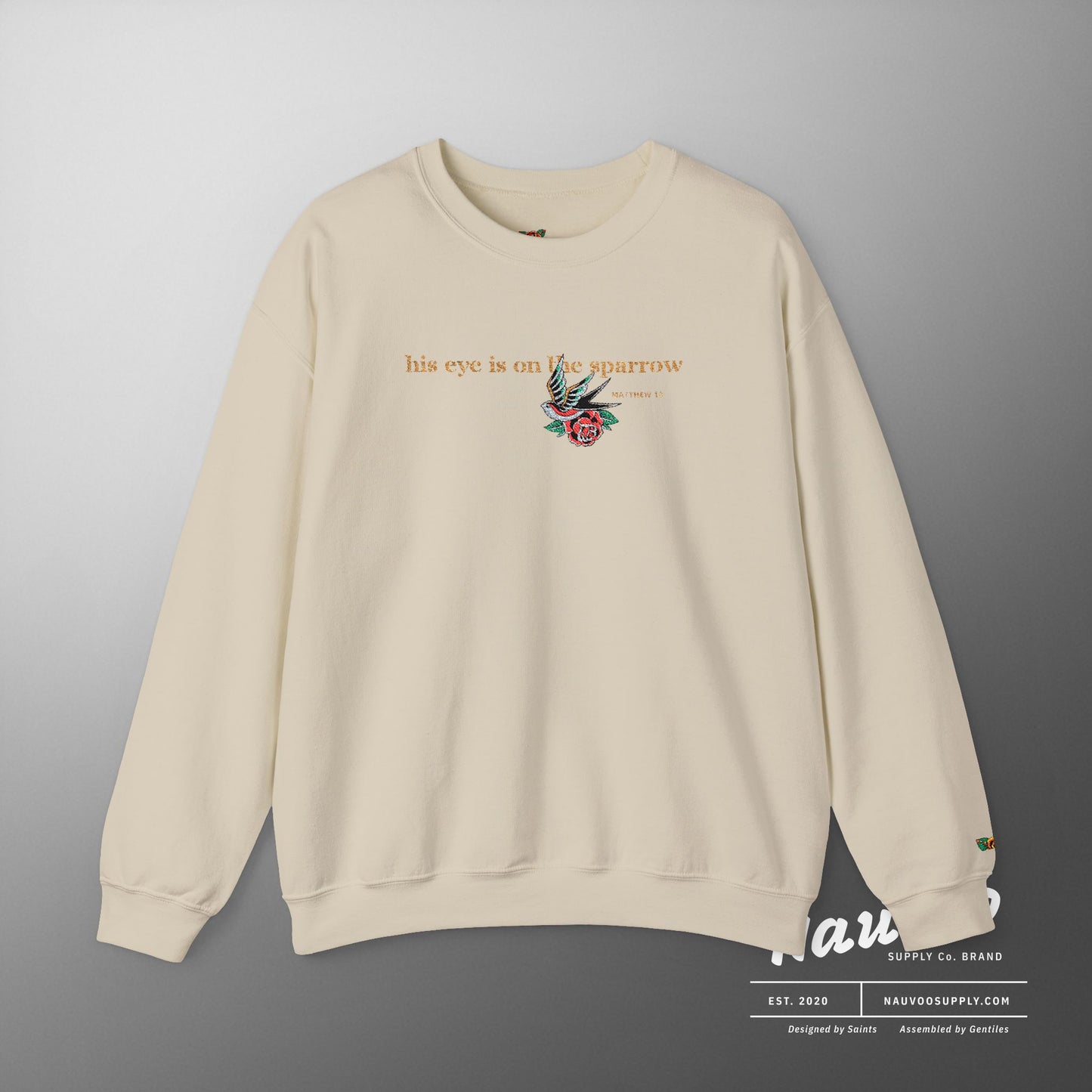 LDS Hymn “His Eye is on the Sparrow” Crew-neck Sweatshirt