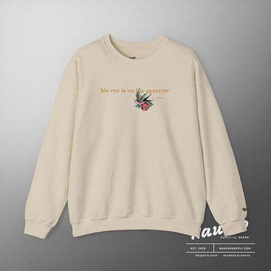 LDS Hymn “His Eye is on the Sparrow” Crew-neck Sweatshirt