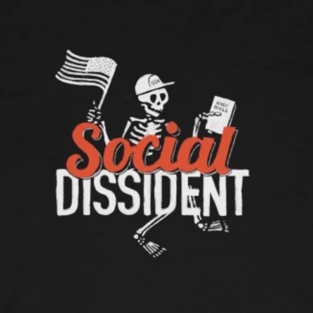 Patriotic Punk T-shirt - Social Dissident With American flag and Bible