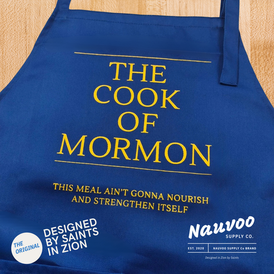 Funny LDS Cook of Mormon apron Book of Mormon style apron