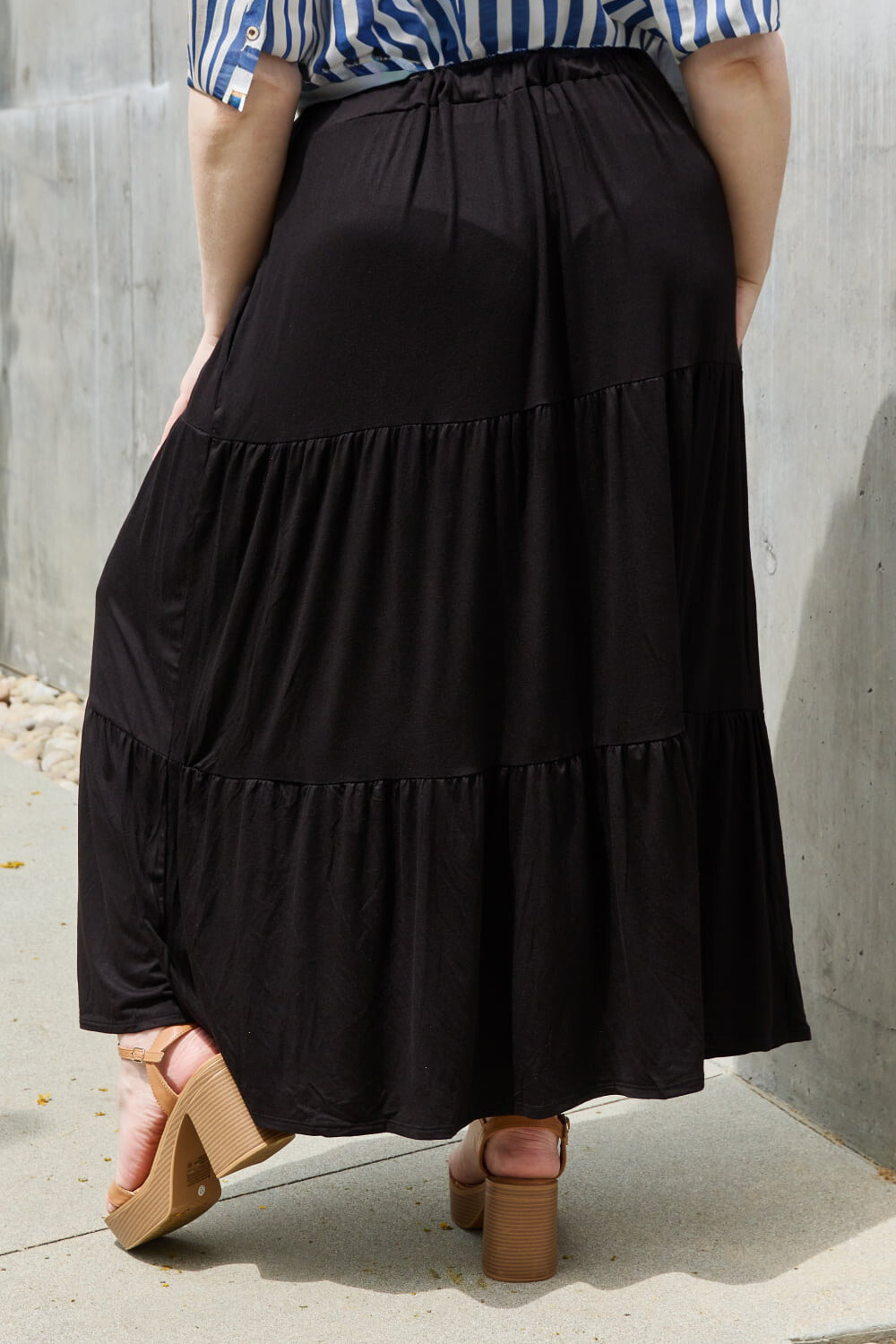Plus size back detail - Missionary modest maxi skirt from Nauvoo Supply Co