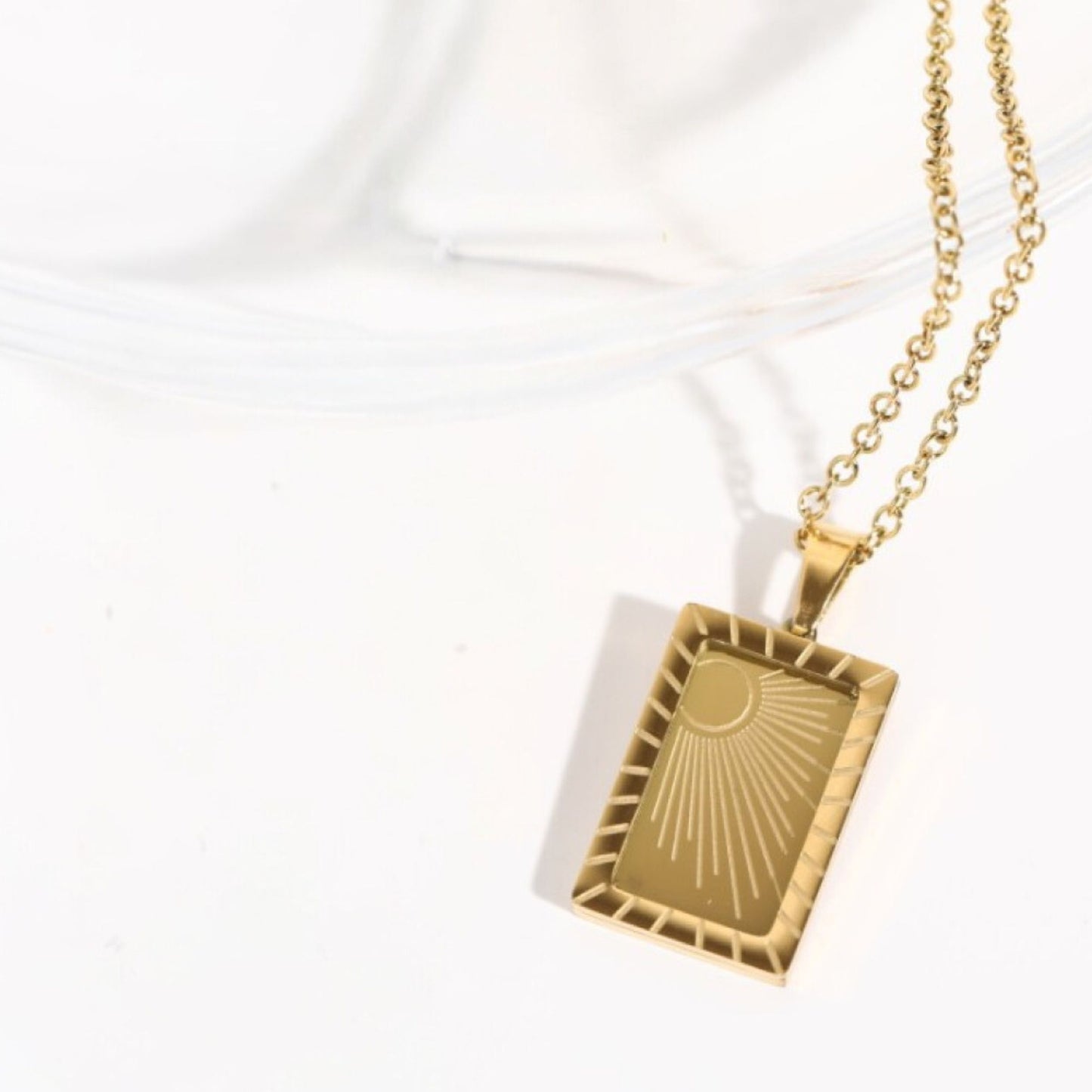 Think Celestial - 14K Gold Sun Pendant Necklace with Rays