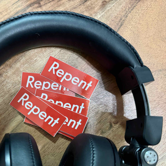 Repent LDS Sticker Pack - Set of 4 Red Transparent Decals - LDS Gift for grown ups