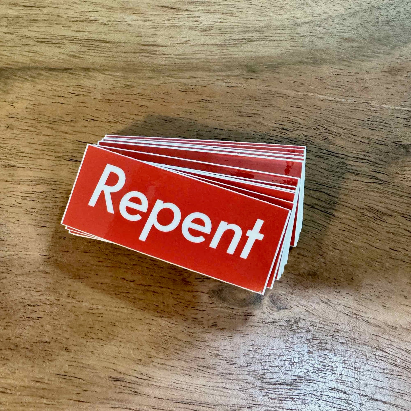 Repent LDS Sticker Pack - Set of 4 Red Transparent Decals - LDS Gift for grown ups