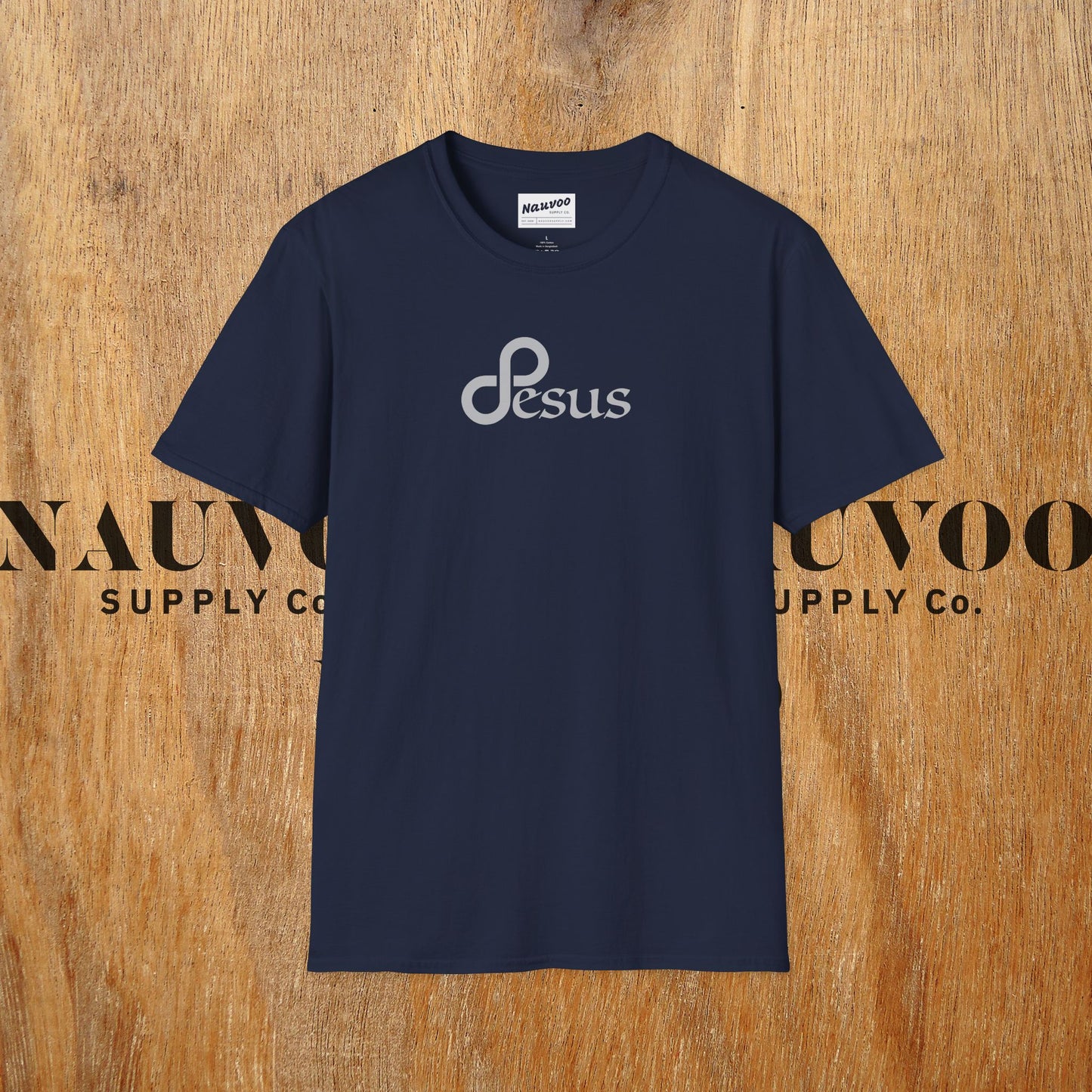Navy Blue Jesus is Alpha and Omega - Christian t-shirt by Small and Simple Things