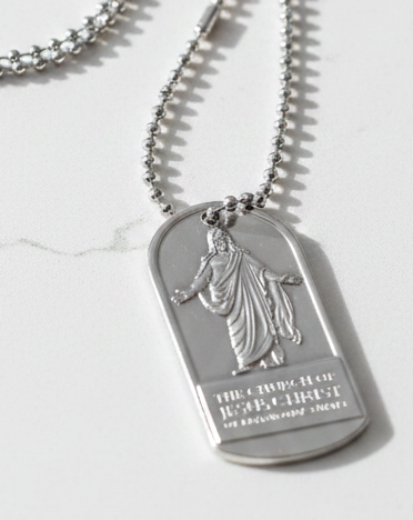 Latter-day Saint Christus Statue ID Tag