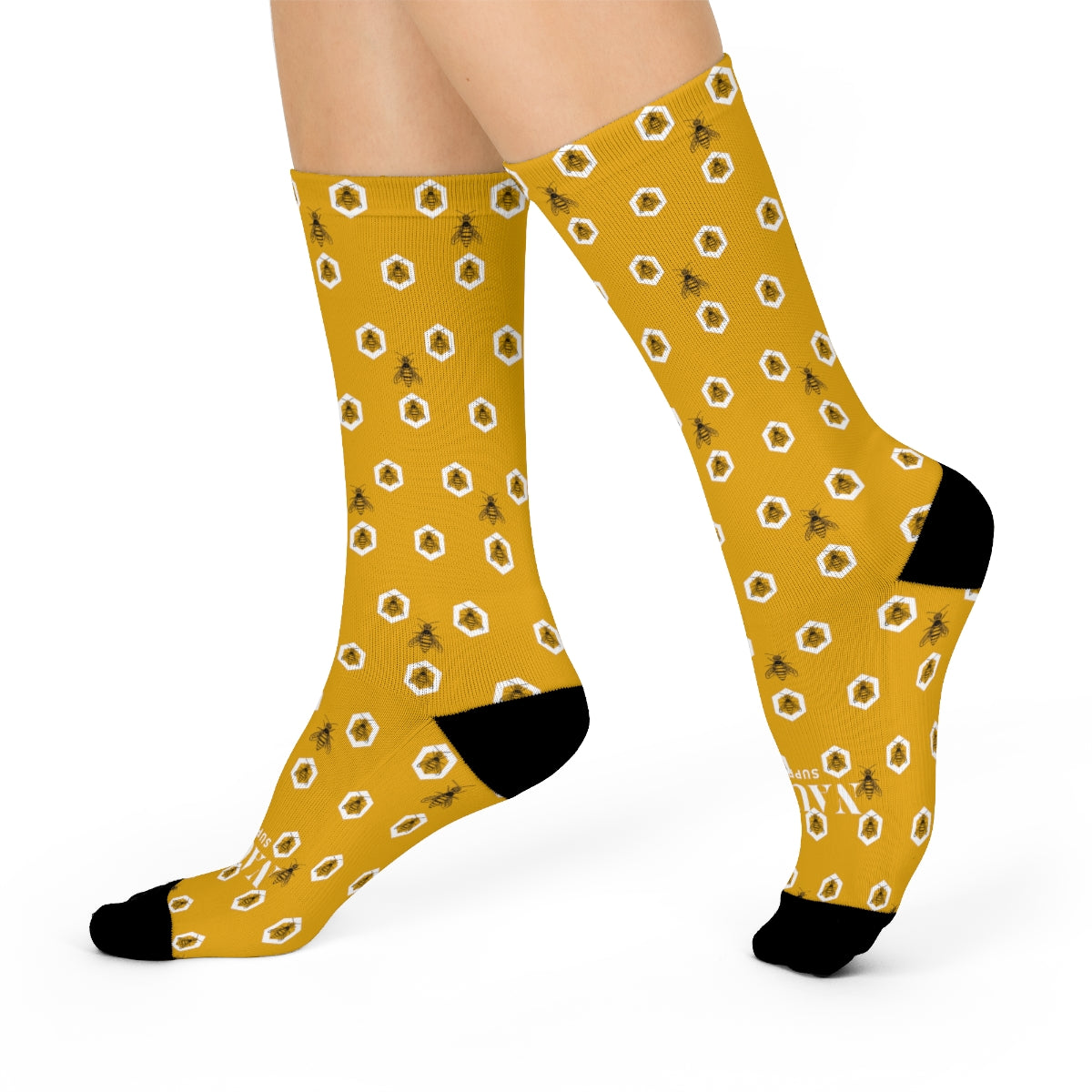 Yellow Deseret Honey Bee Crew Socks