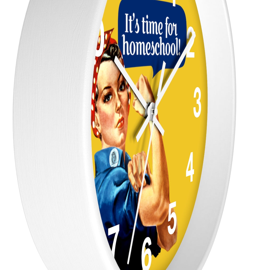 Homeschool wall clock with Rosie the Riveter