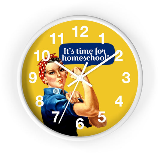 Homeschool wall clock with Rosie the Riveter