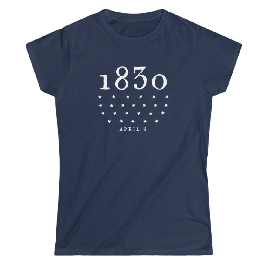1830 LDS Church history shirt for women, navy blue 