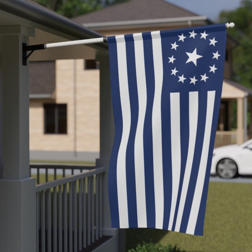 Deseret Territory flag "Kingdom of God" Mormon flag with blue canton, blue background