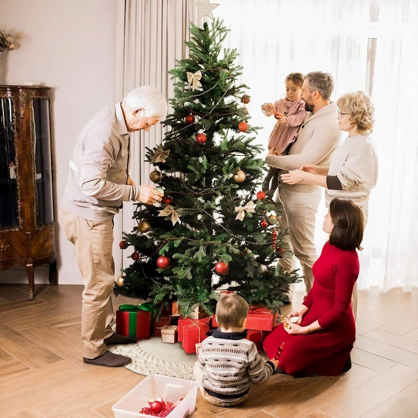 Mod Christmas White Cableknit Christmas Tree Skirt