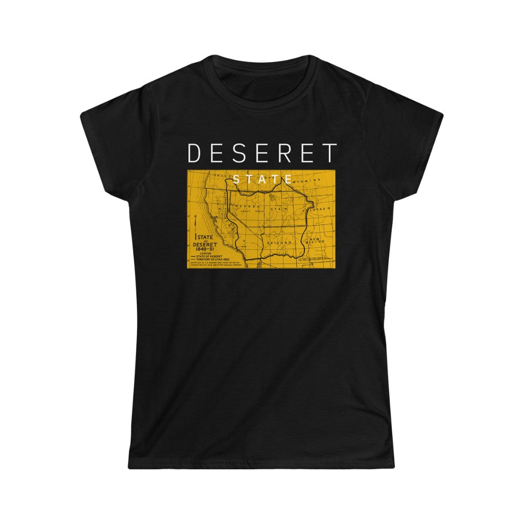 Utah History LDS shirt - Deseret State Map - Womens Cap Sleeve T-shirt