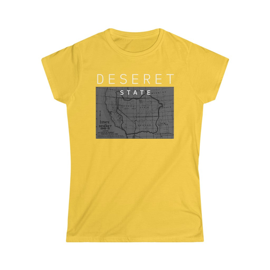 Utah History LDS shirt - Deseret State Map - Womens Cap Sleeve T-shirt