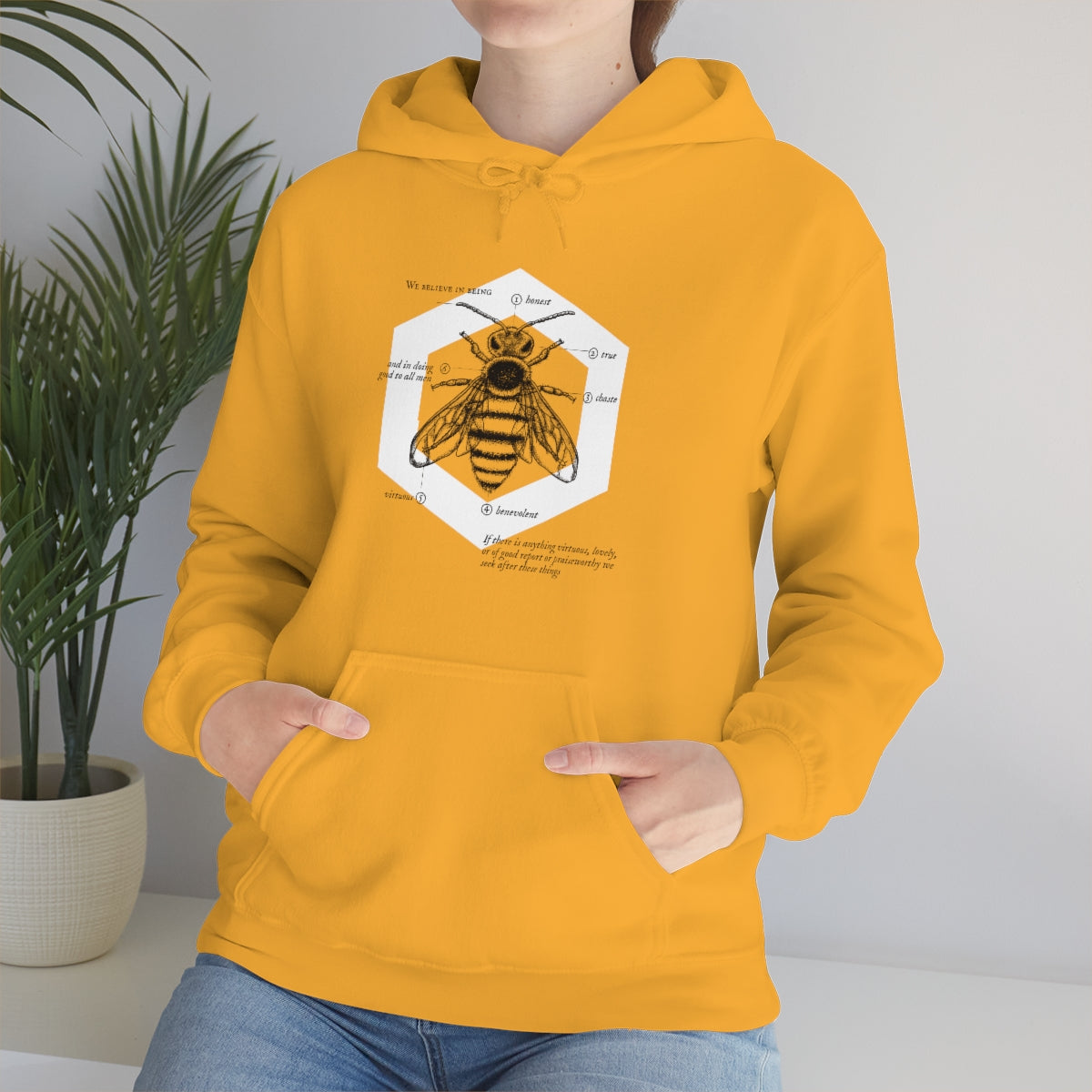 Yellow sweatshirt hot sale that says honey