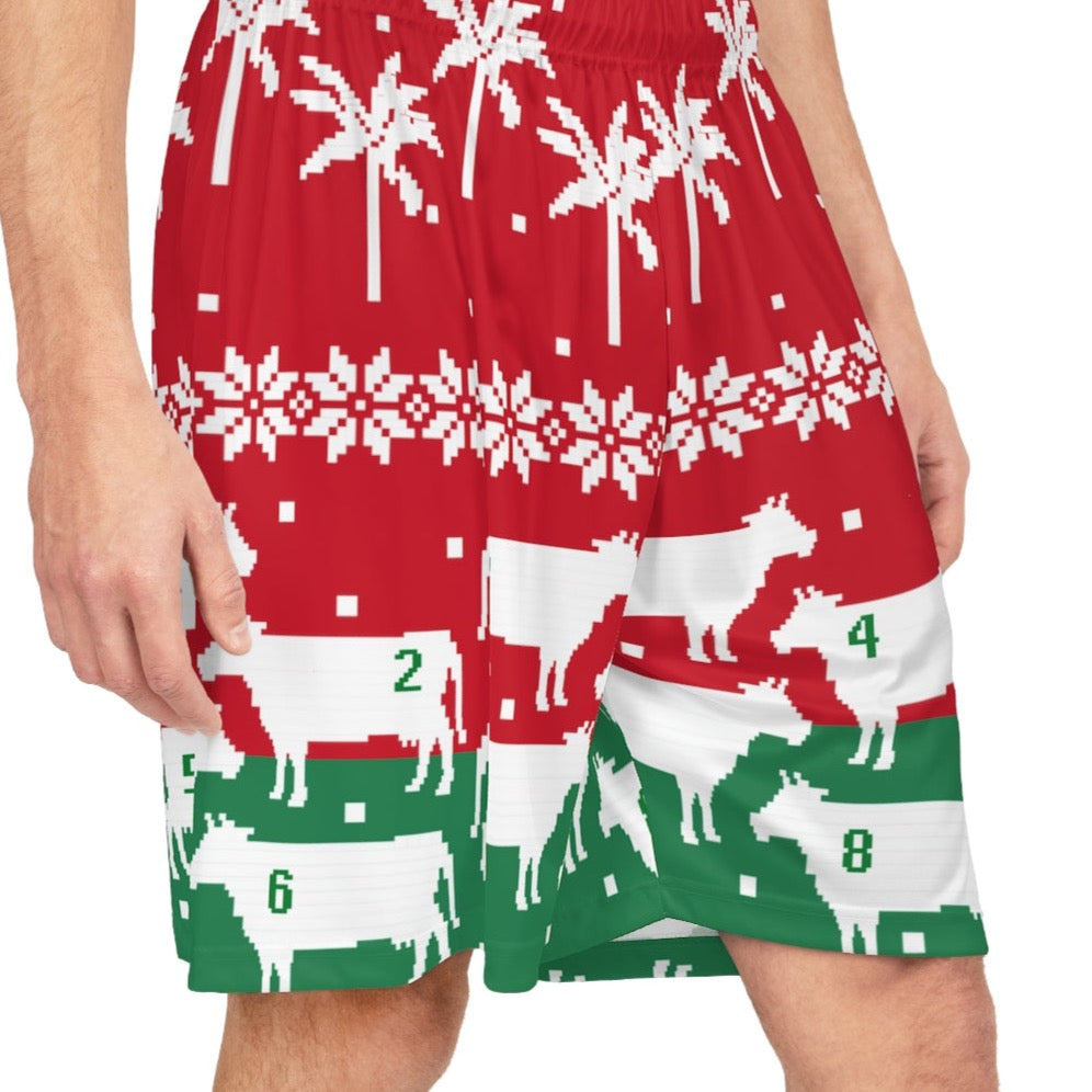Mahana Ugly Christmas Shorts - 8 Cow Pajama Bottoms