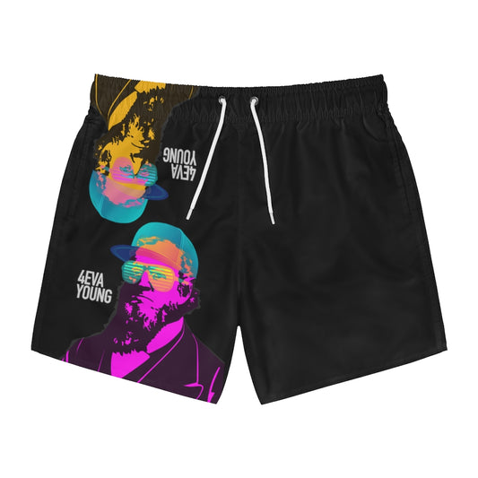 Men's Brigham Young Swim Trunks  in Neon and Black