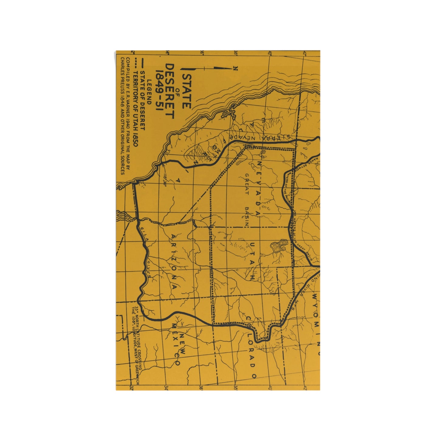 Deseret State Map Canvas Flag