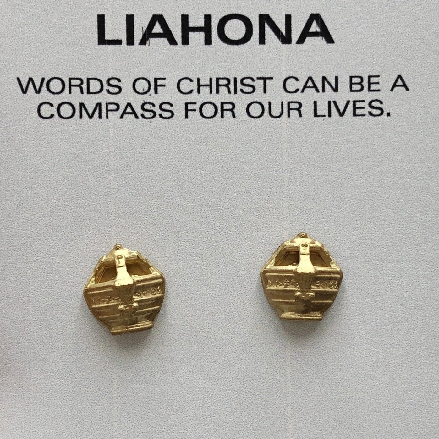 Liahona Earrings, LDS Gift for Mom LDS Baptism Gift Earrings Liahona Stud Earrings Book of Mormon Story Gift Baptism Gift Seminary Teacher
