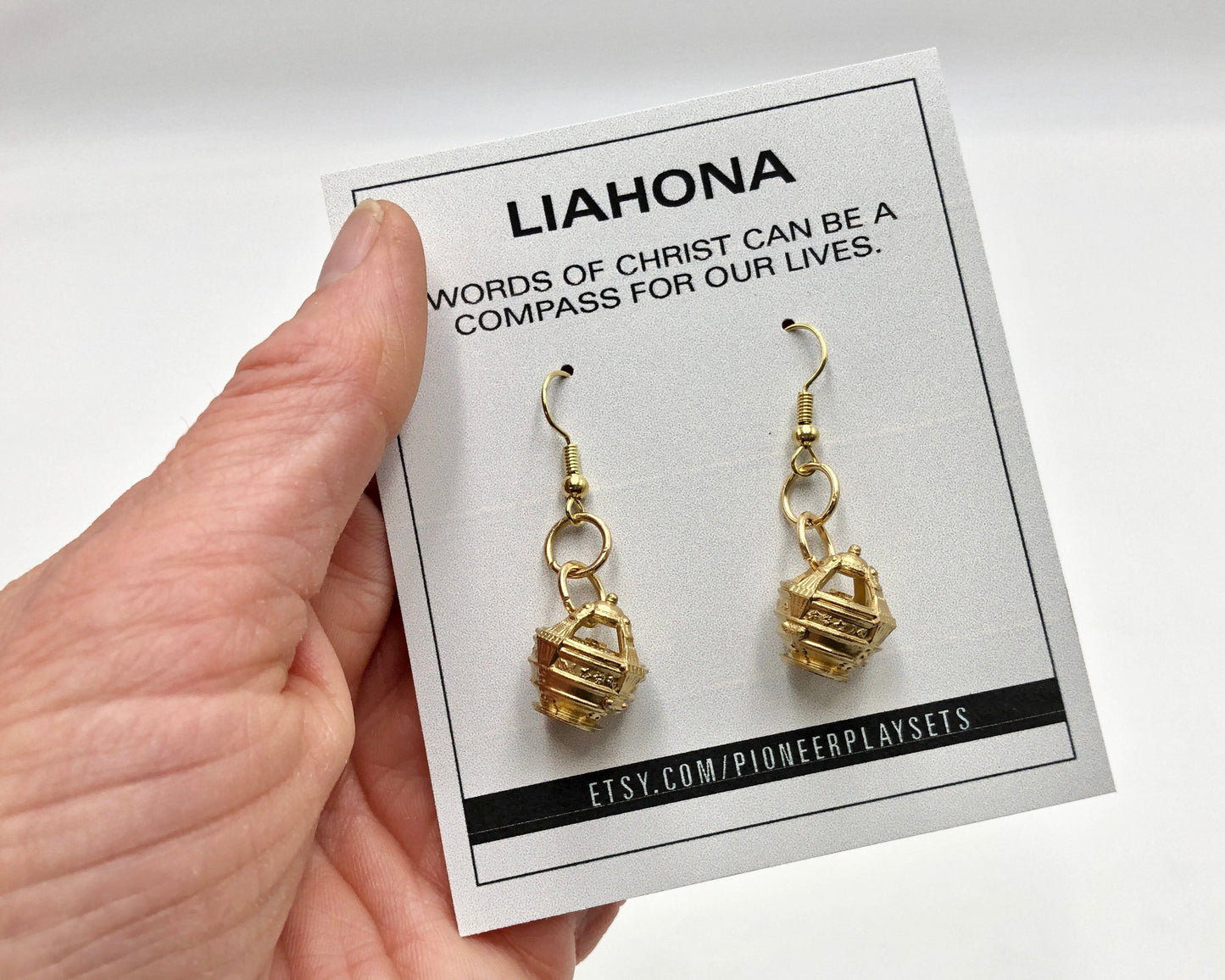 Liahona Earrings, LDS Gift for Mom, Christian Earrings, Statement Earrings, Liahona Dangle Earrings Book of Mormon Story Gift Baptism Gift
