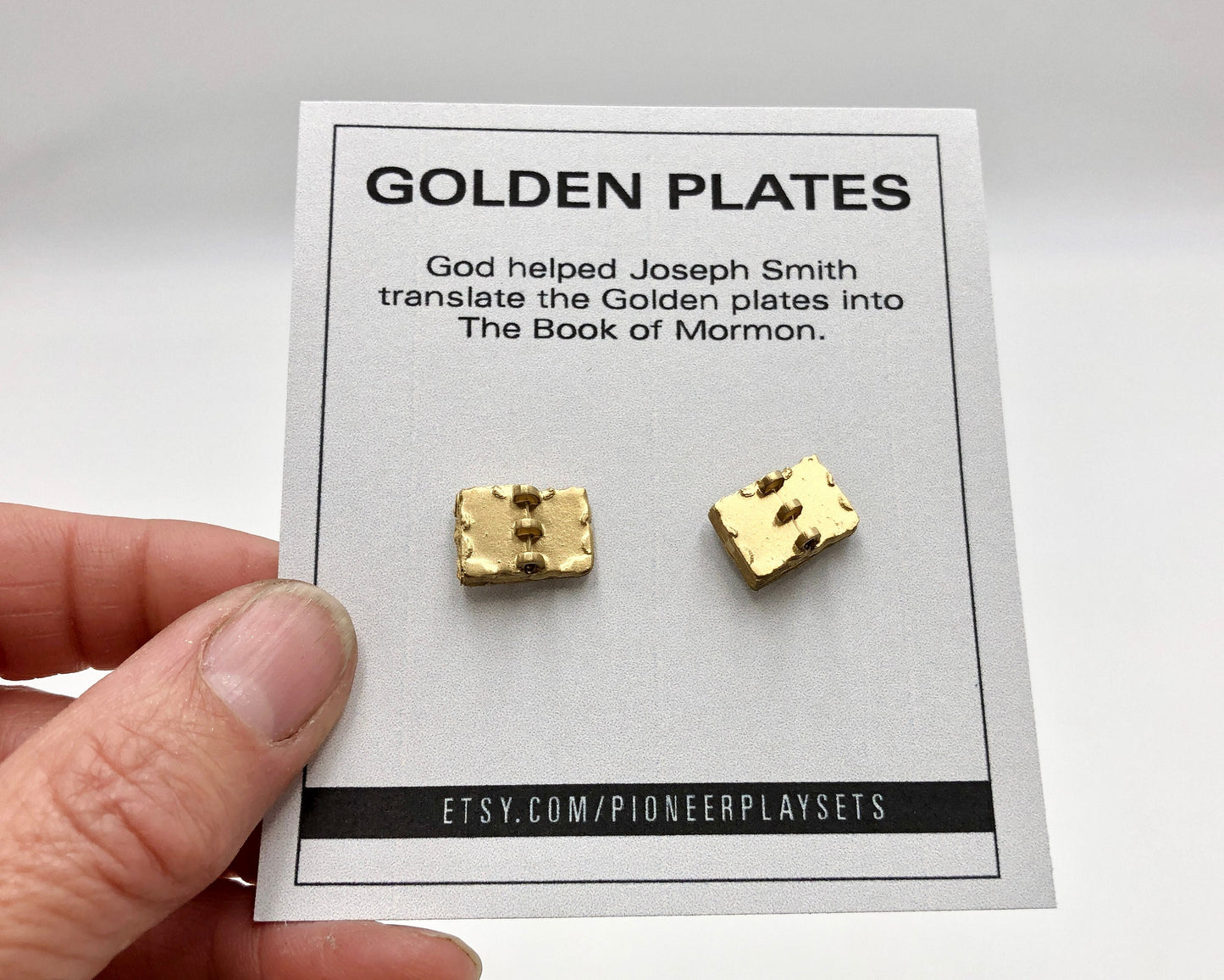 Gold Plates Earrings, LDS Gift for Mom LDS Baptism Gift Earrings Gold Plates Stud Earrings Book of Mormon Gift Baptism Gift Seminary Teacher